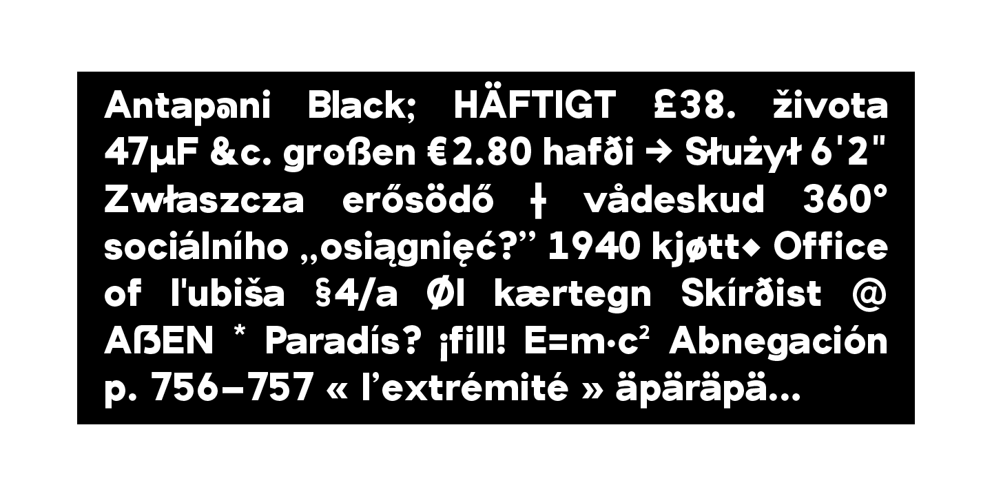 Antapani Black Font preview